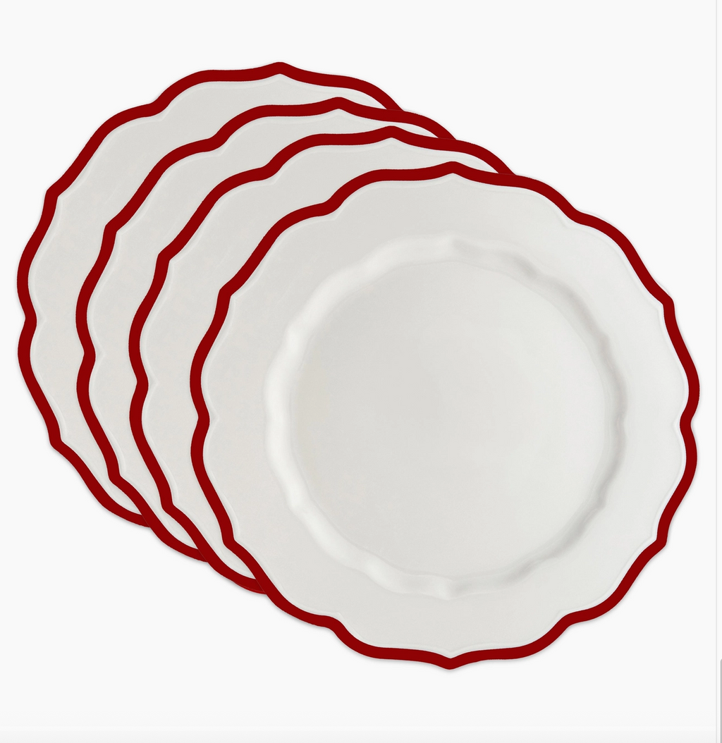 Stella Scalloped Crimson Dinner Plate