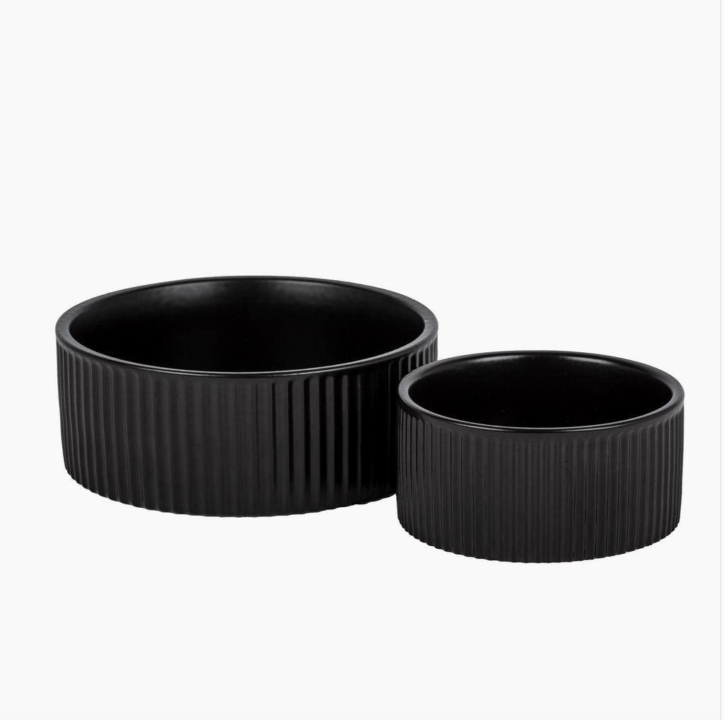 Jardin Ribbed Pet Bowl Collection – Modern Matte Exterior