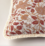 Botanical Block Print Throw Pillow