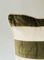 Velvet Linen Stripe Throw Pillow