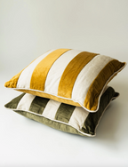 Velvet Linen Stripe Throw Pillow
