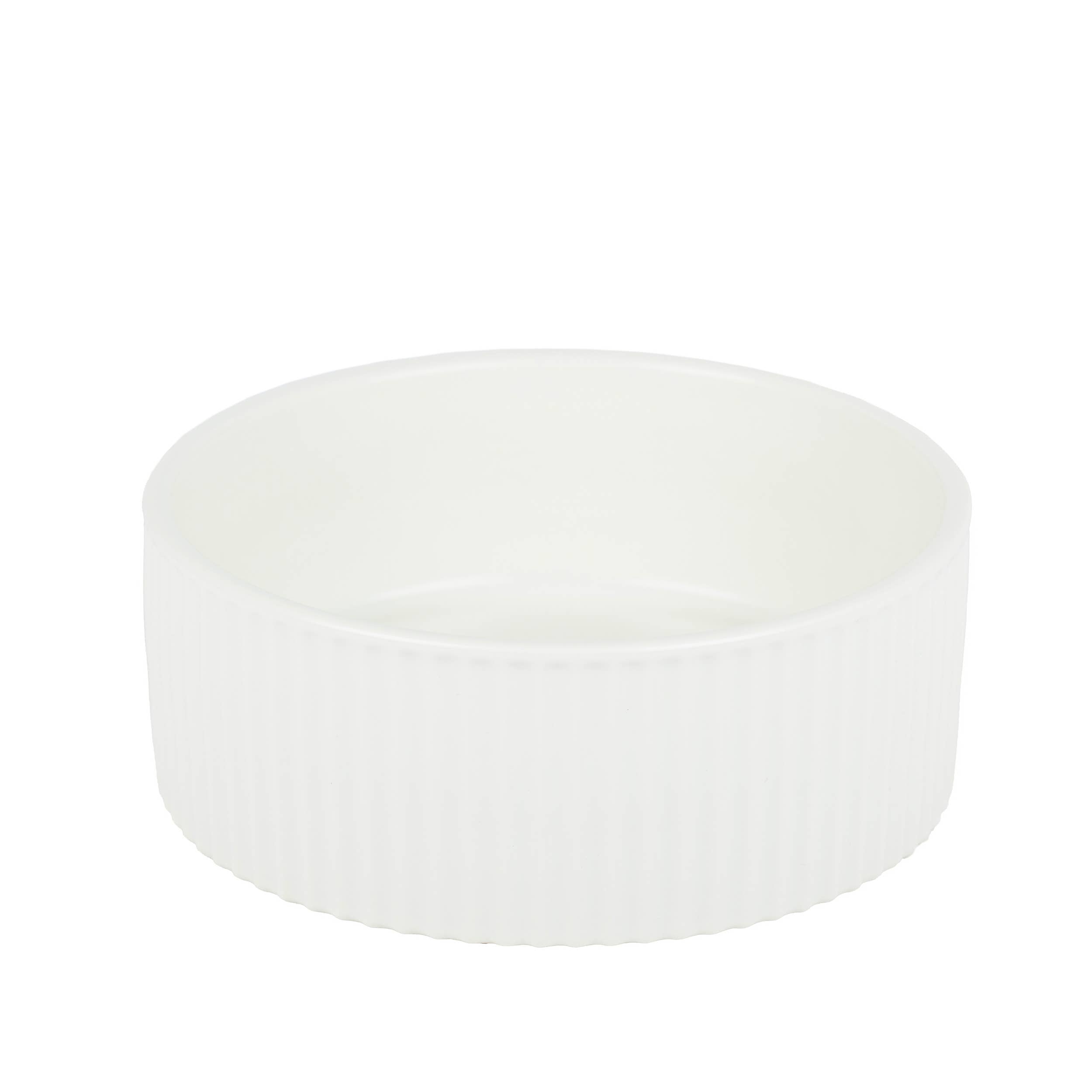 JARDIN Ribbed Pet Bowl Collection – Modern Matte Exterior