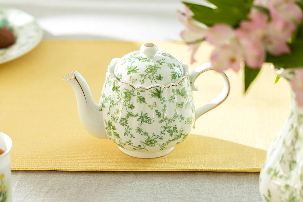 Greeny Garden 35oz Fine Porcelain Teapot