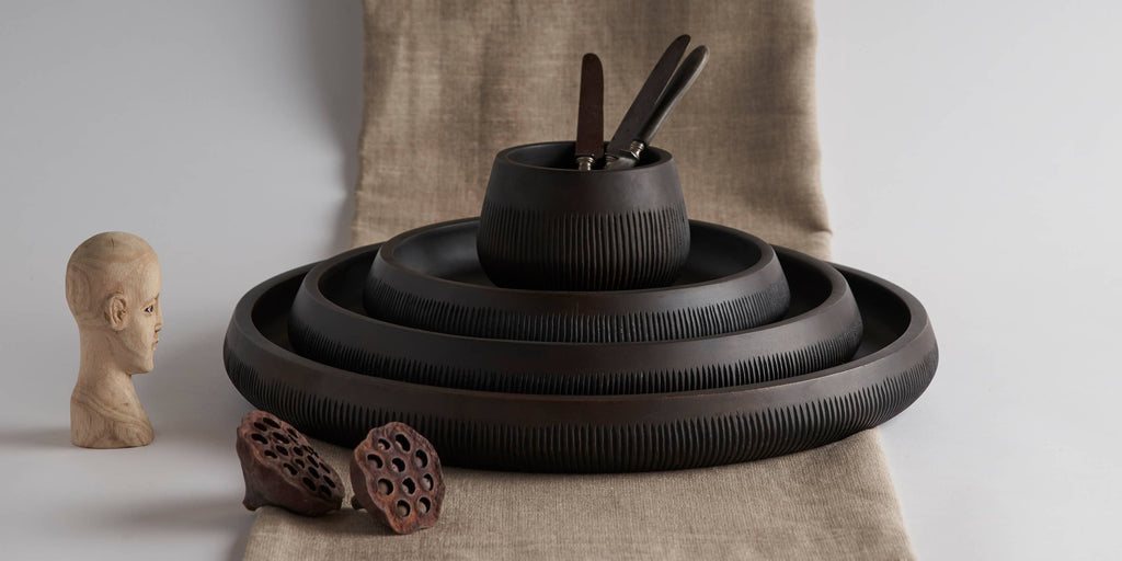 Chiseled Leila Large Serving Tray