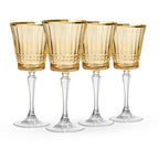 Cristine Amber Gold Rim Red Wine Glass, Set of 4