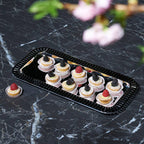 Striations Serving Tray Small Rectangle, Silver