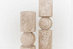 Travertine Stone Candle Holders | Dual Taper + Tealight