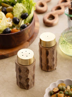 Macello Carved Wood Salt & Pepper Shakers Set
