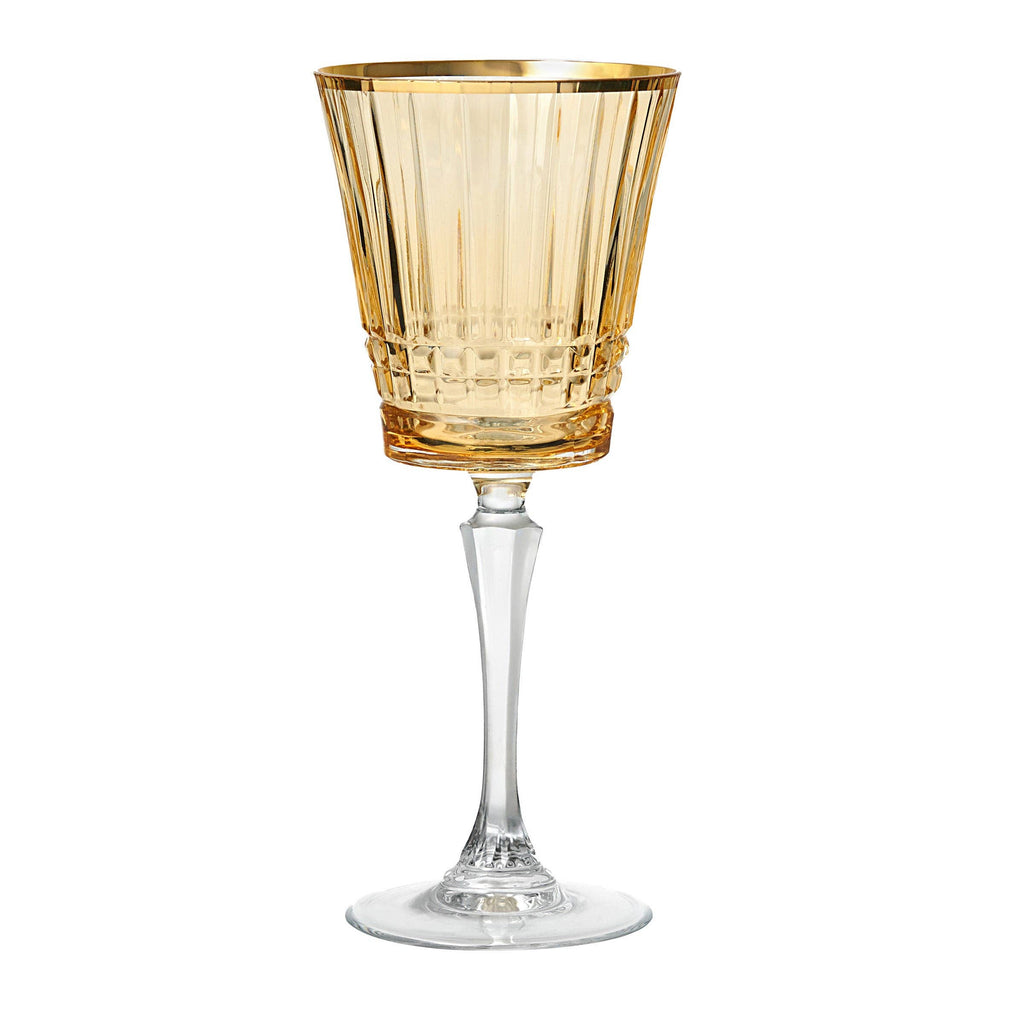 Cristine Amber Gold Rim Red Wine Glass, Set of 4