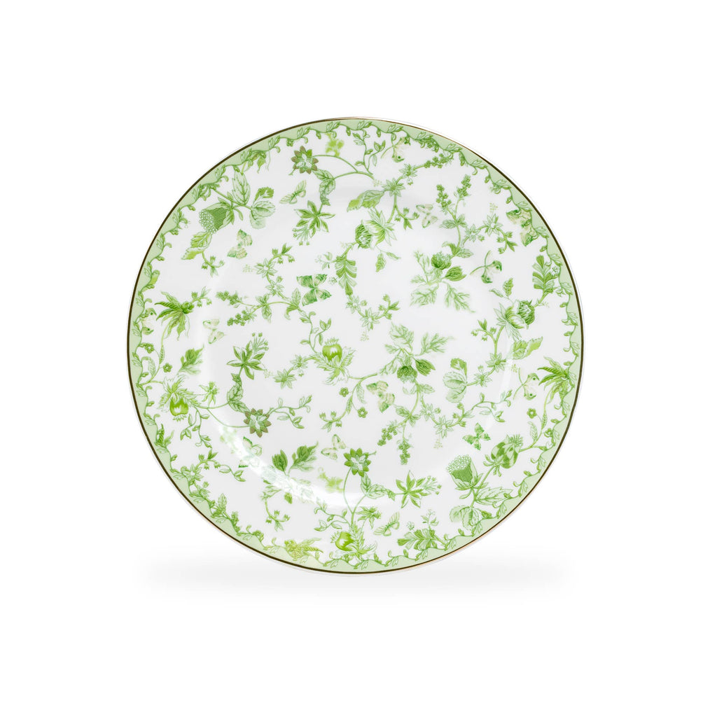 Greeny Garden 8" Fine Porcelain Dessert Plate- Set of 4